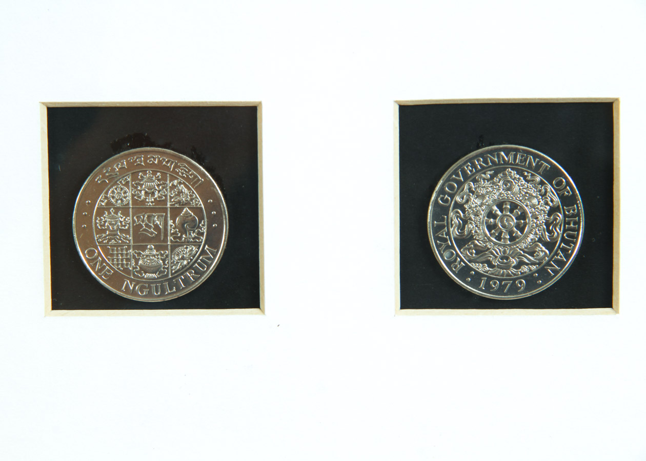 Pair of Framed 1979 Coins From Bhutan