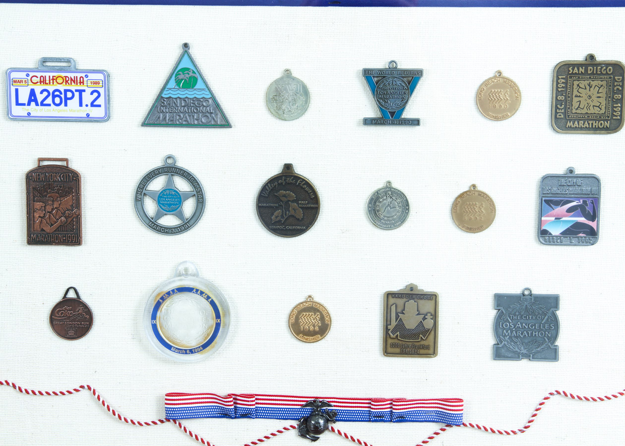 Framed Marathon Medals and Awards