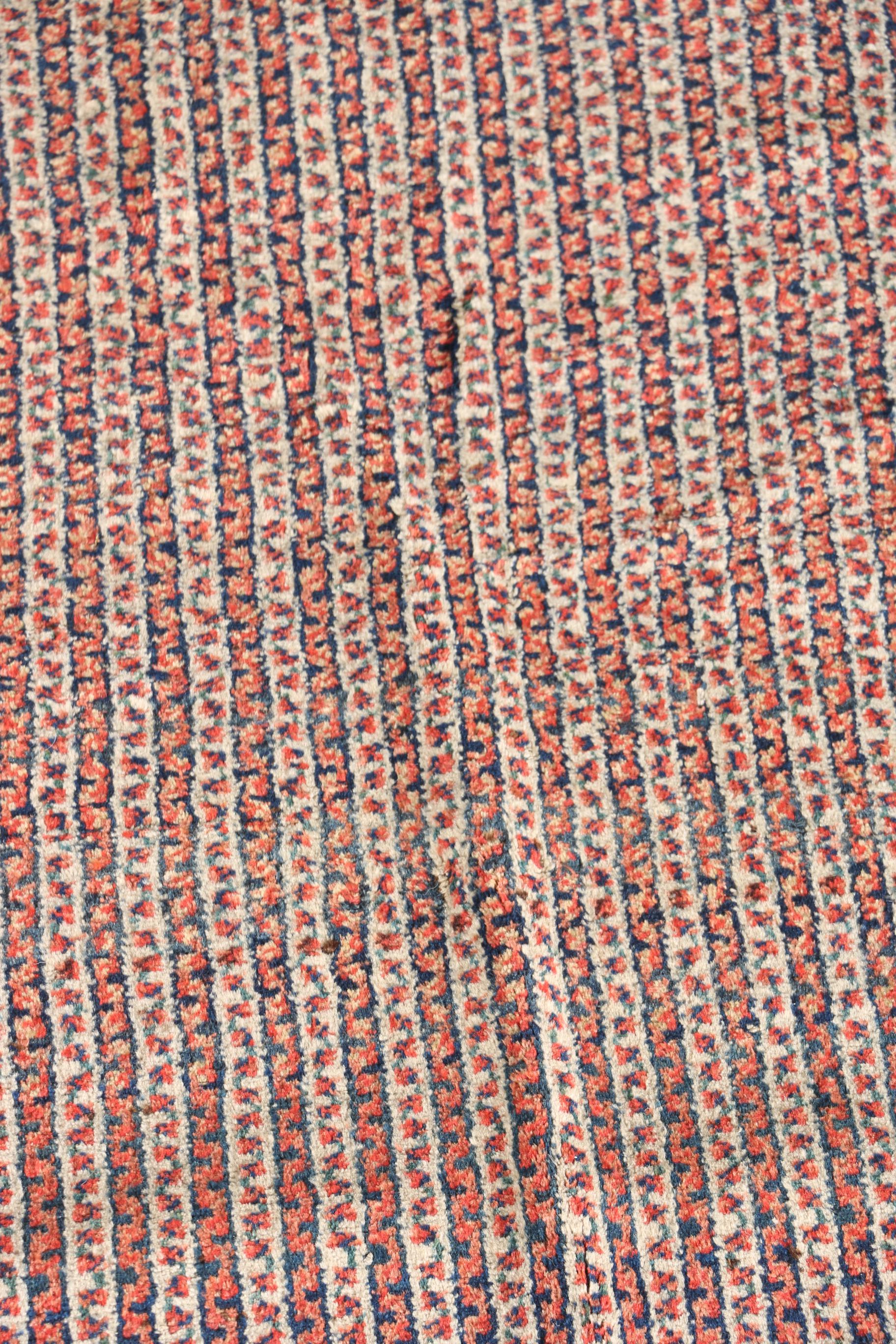 Antique Hand-Knotted Kurdish Area Rug