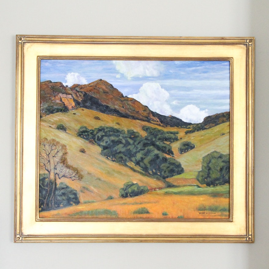 Reproduction Oil on Canvas Landscape Painting After William Wendt