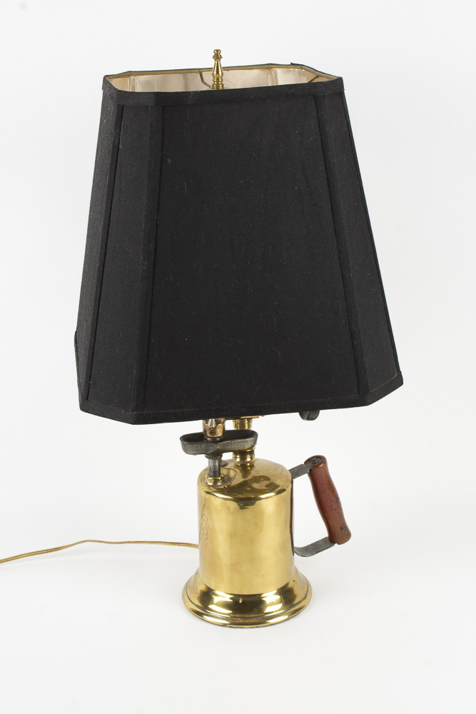Vintage Clayton Lambert Brass Blow Torch Table Lamp