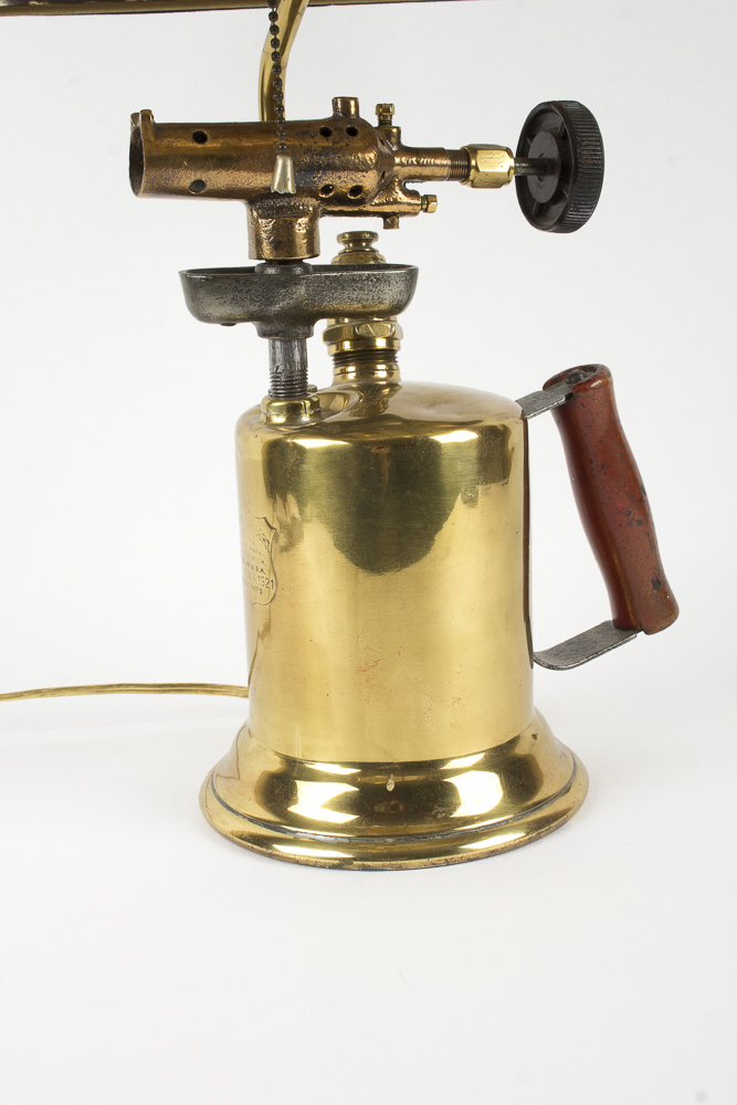 Vintage Clayton Lambert Brass Blow Torch Table Lamp