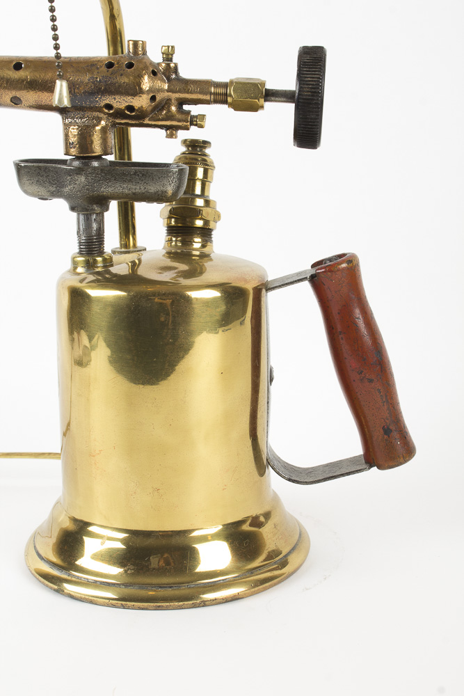 Vintage Clayton Lambert Brass Blow Torch Table Lamp