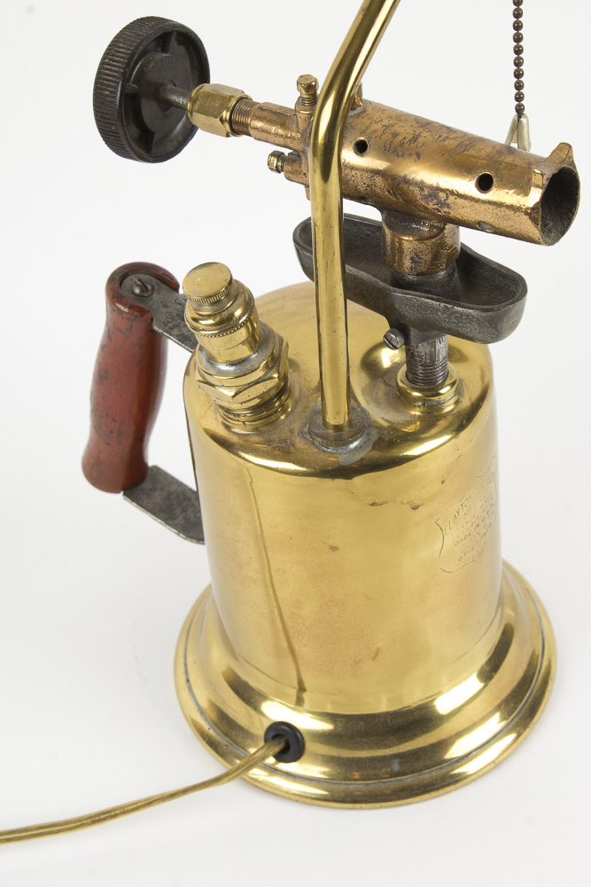 Vintage Clayton Lambert Brass Blow Torch Table Lamp