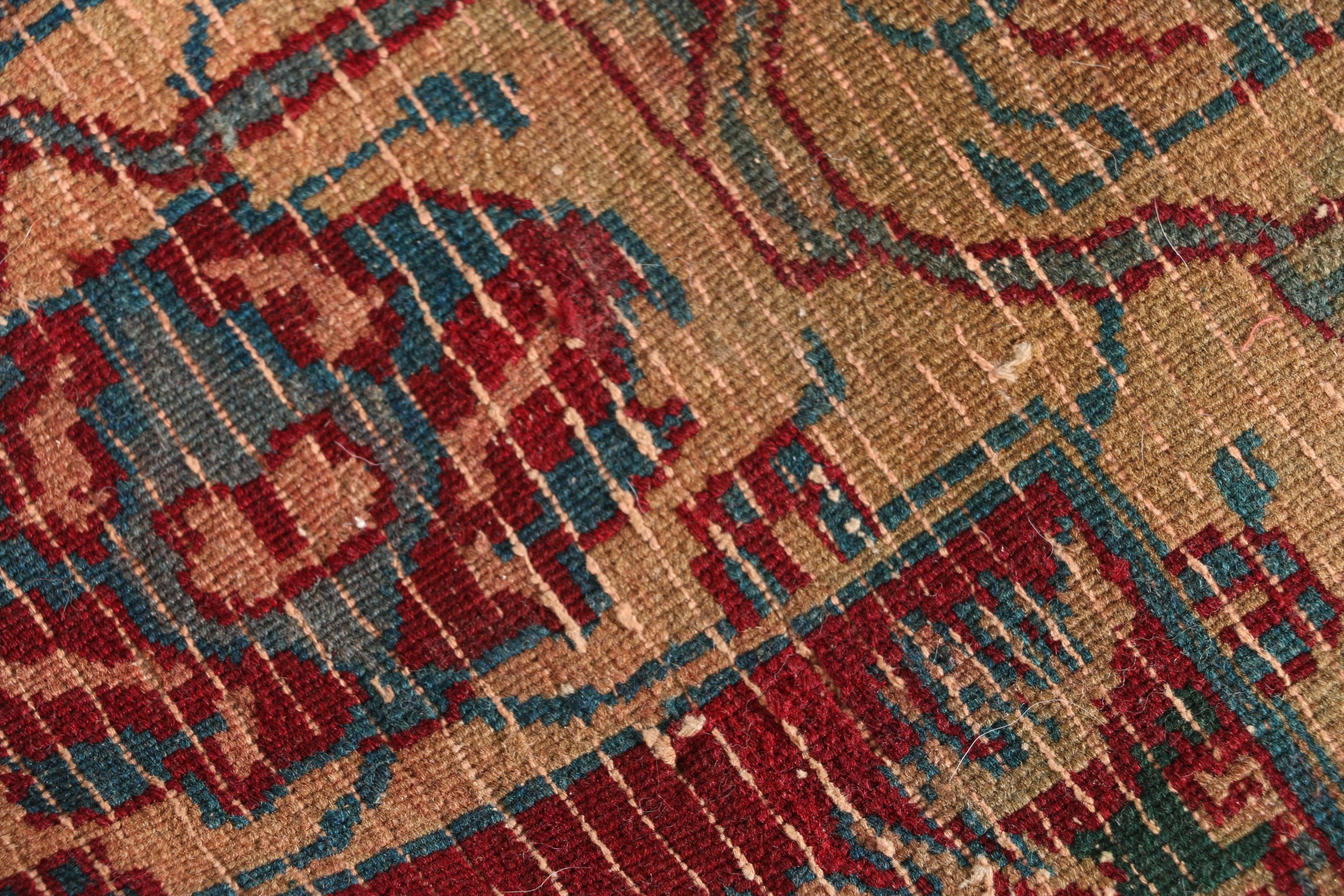 Vintage Hand-Knotted Oushak Area Rug