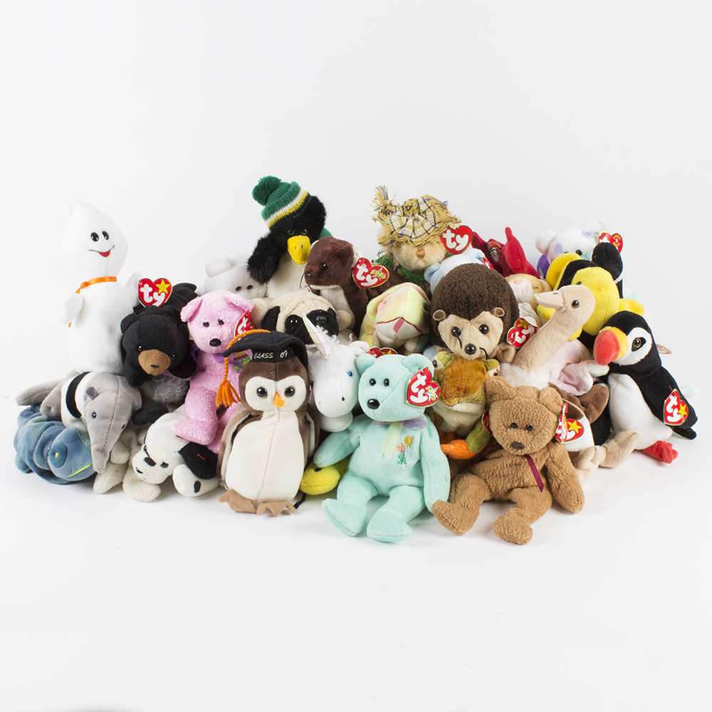 Assortment of Beanie Babies Including Mystic The Unicorn