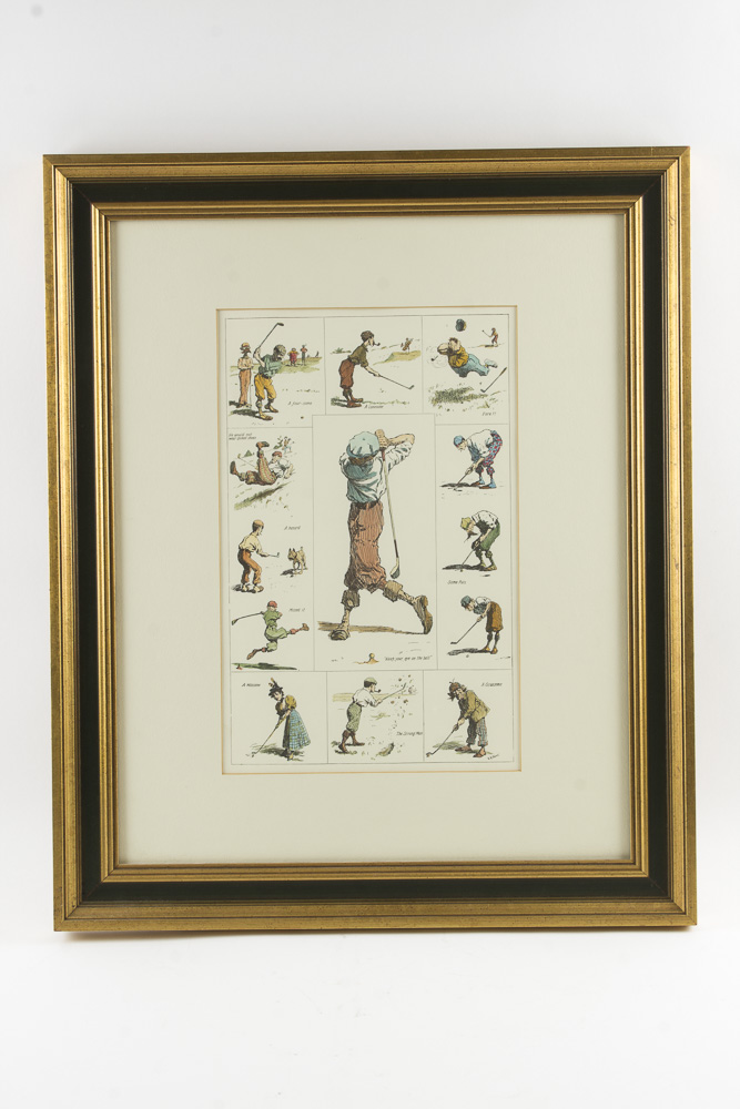 A.B. Frost Lithograph Titled "Golf"