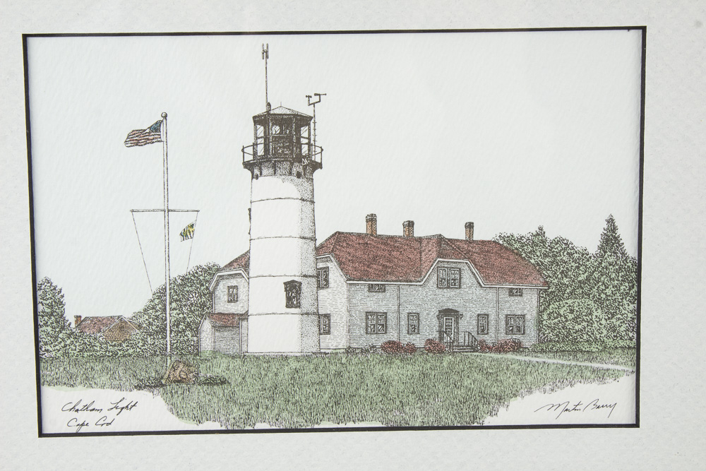 Martin Barry Lighthouse Prints Presented Inside Reused Window Frame