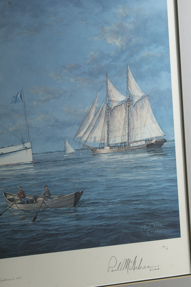 Paul McGehee Signed Offset Lithograph With A/P Remarque Titled "Nantucket"