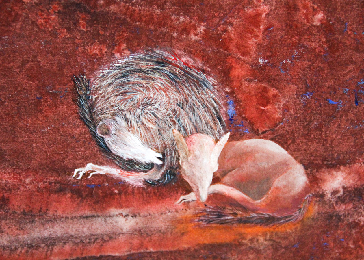 Pair of S. Glass Signed Oil Diptychs on Floating Fabric