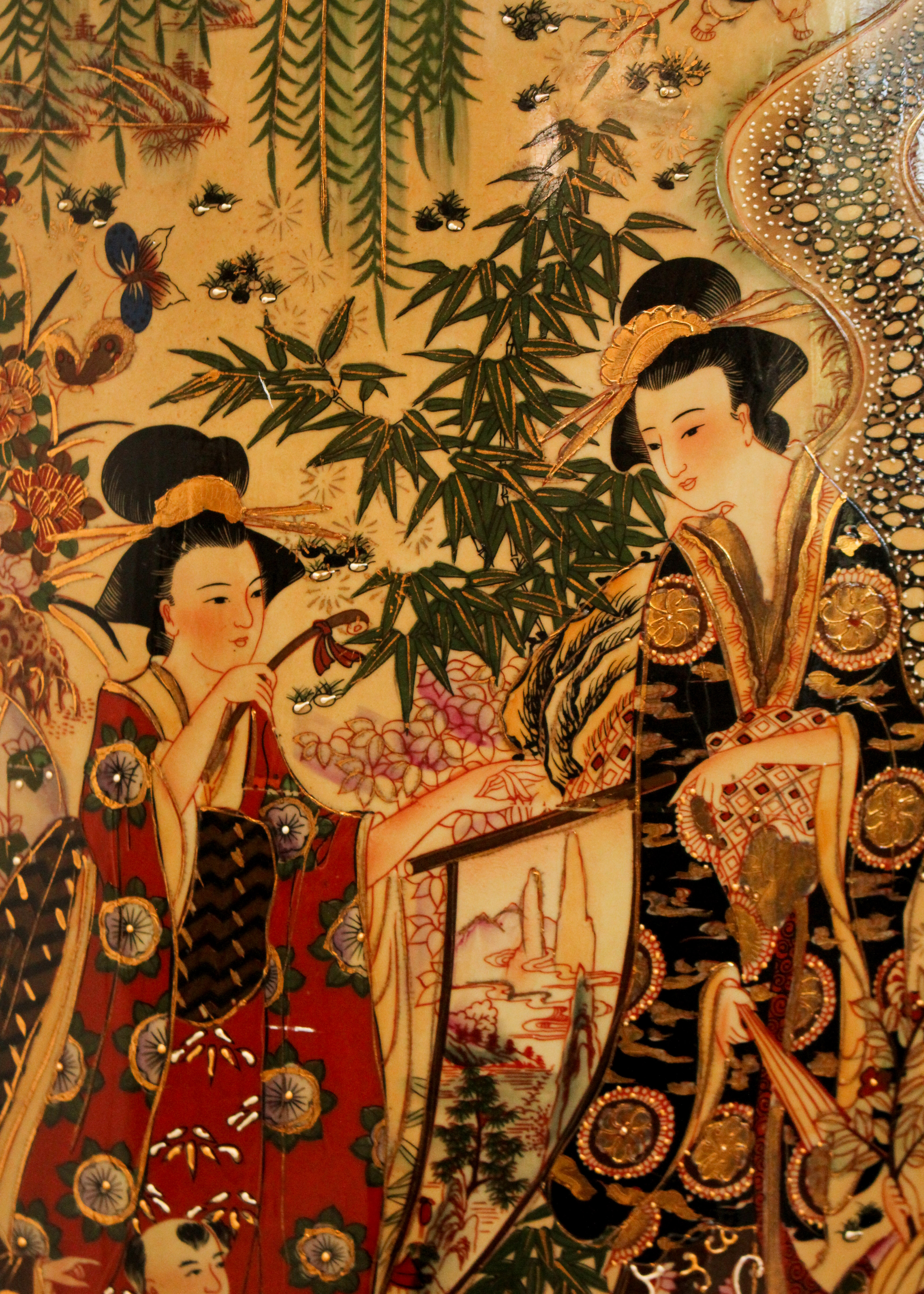 Chinese Satsuma Style Porcelain Floor Vase