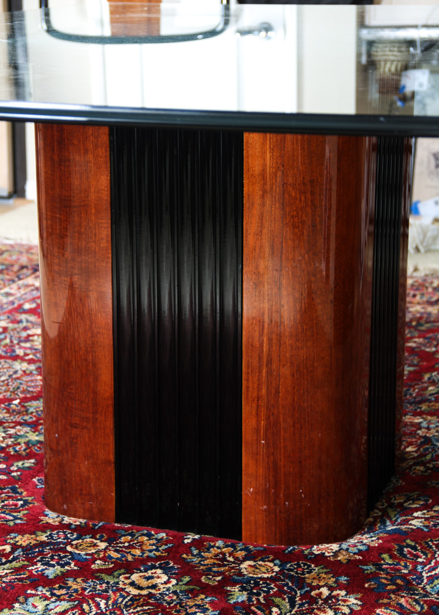 Glass and Wood Dining Table