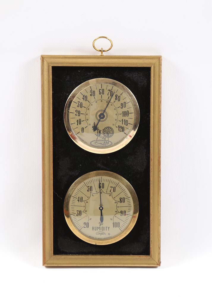 Springfield Wall Barometer, Cooper Thermometer and a Petite Altona Figural Clock