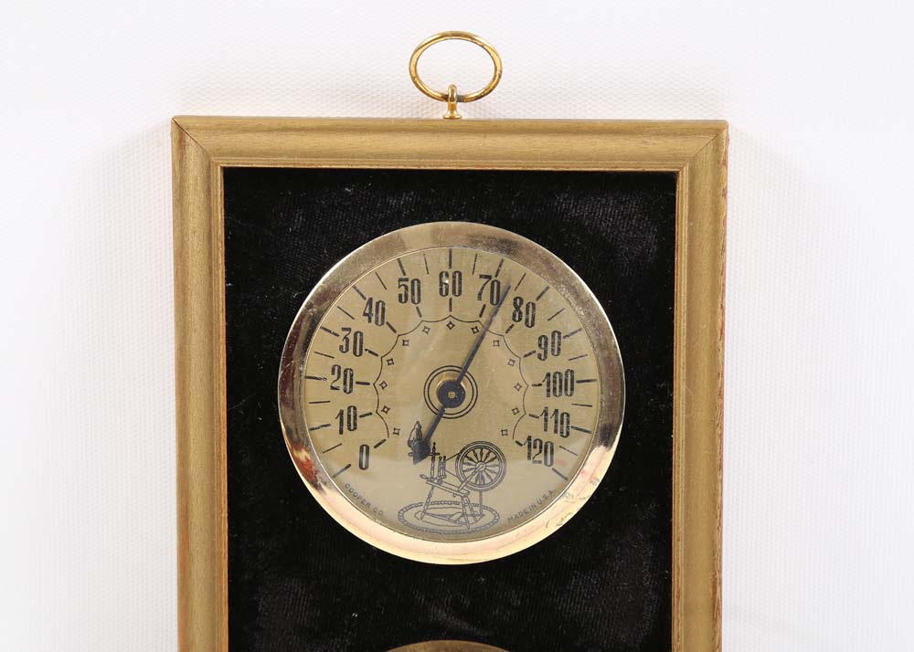 Springfield Wall Barometer, Cooper Thermometer and a Petite Altona Figural Clock