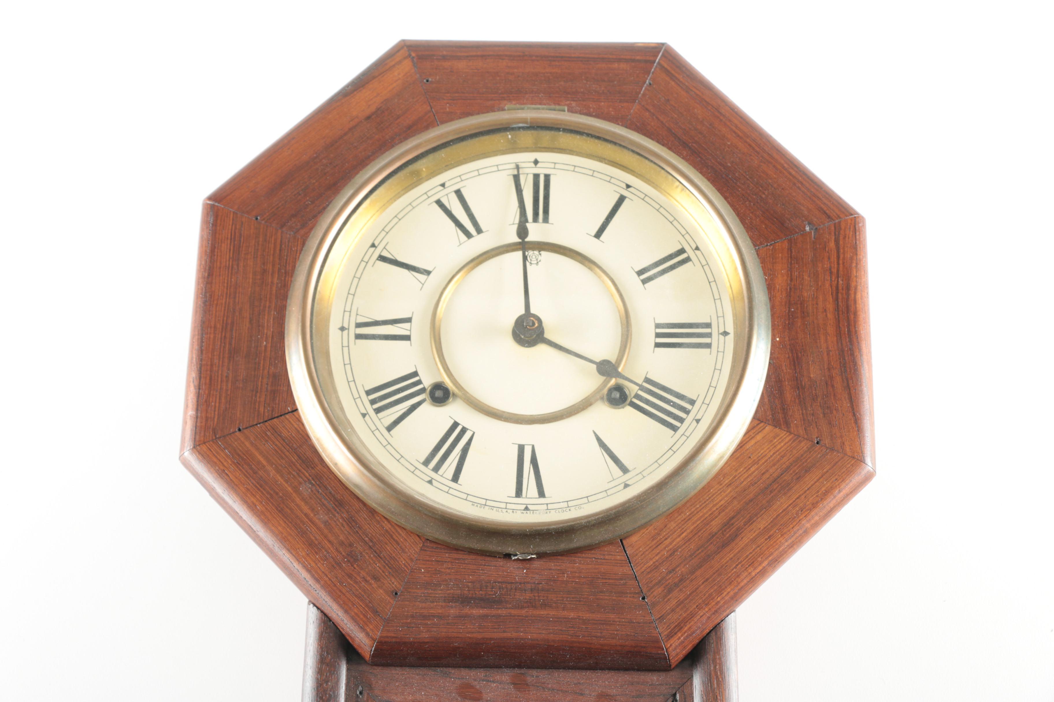 Oak Waterbury Clock Co. Wall Clock