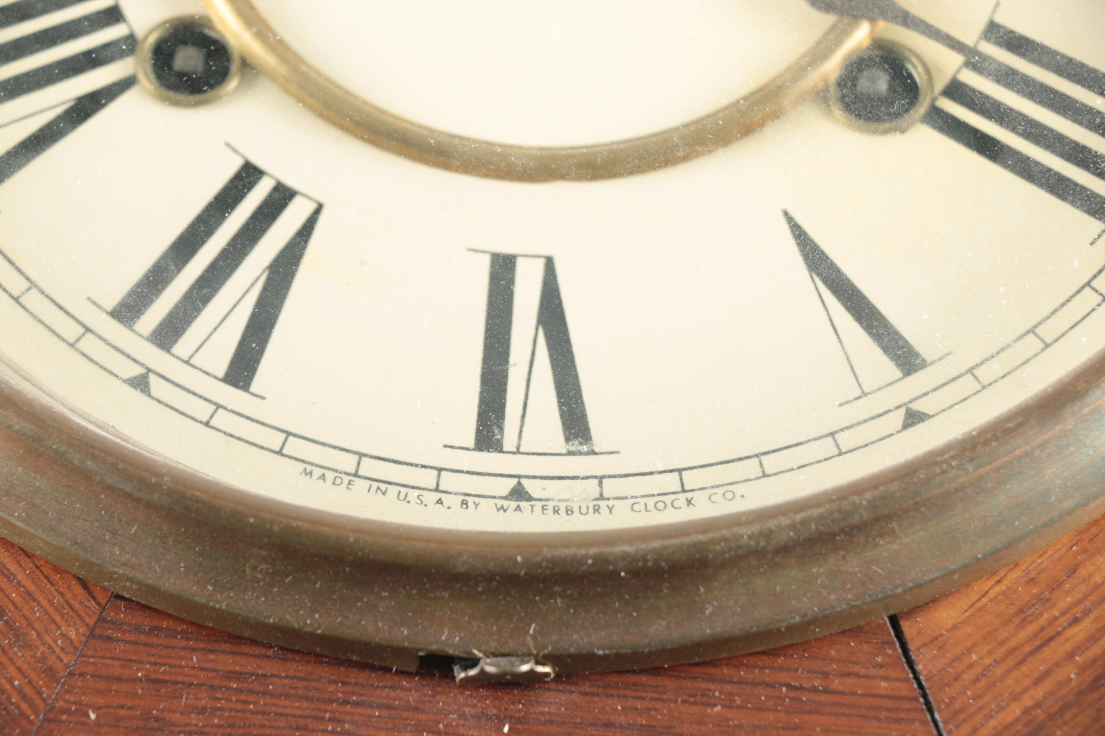 Oak Waterbury Clock Co. Wall Clock