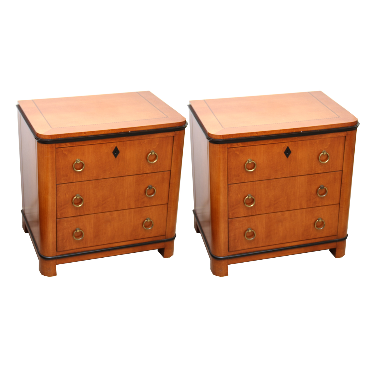 Pair of National Mt. Airy Biedermeier Bedside Tables
