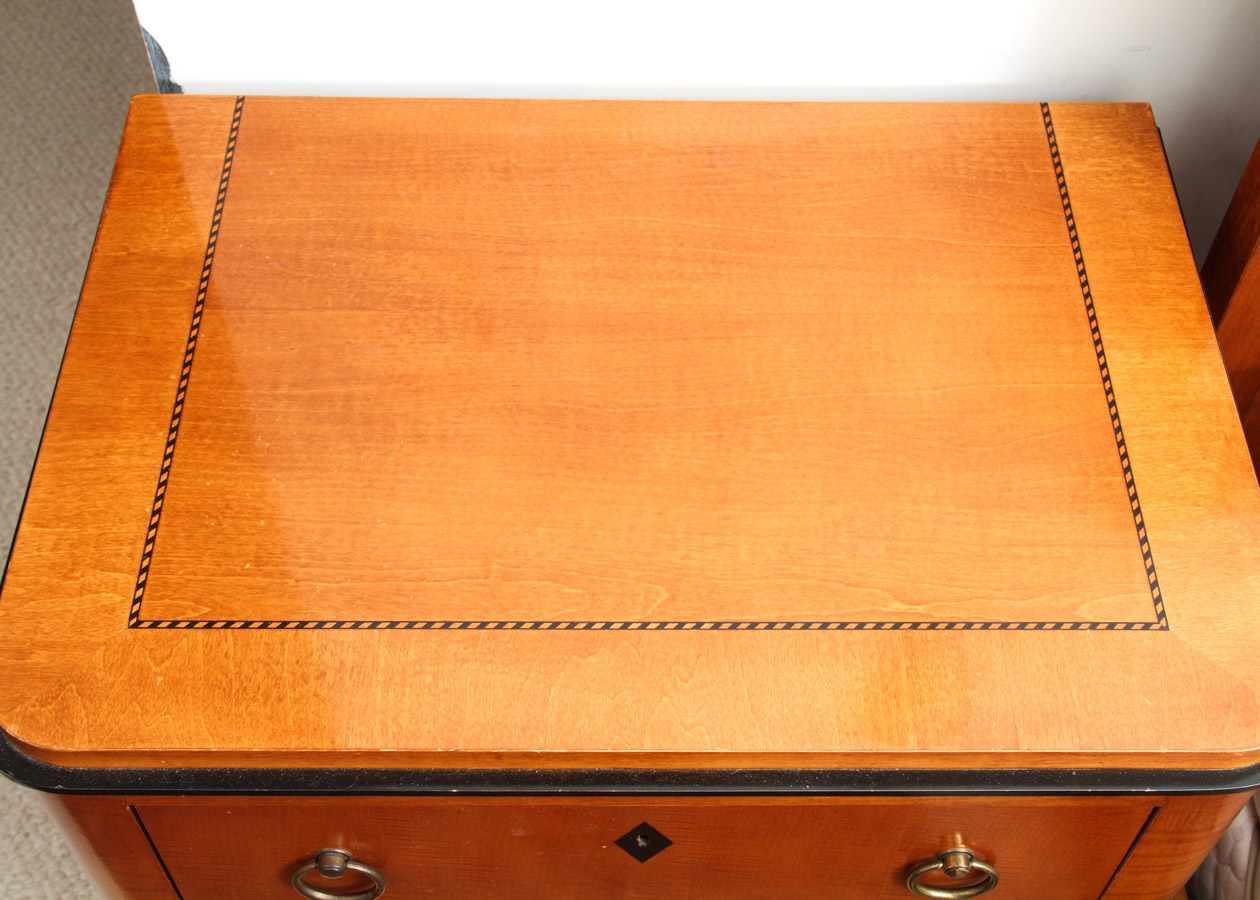 Pair of National Mt. Airy Biedermeier Bedside Tables