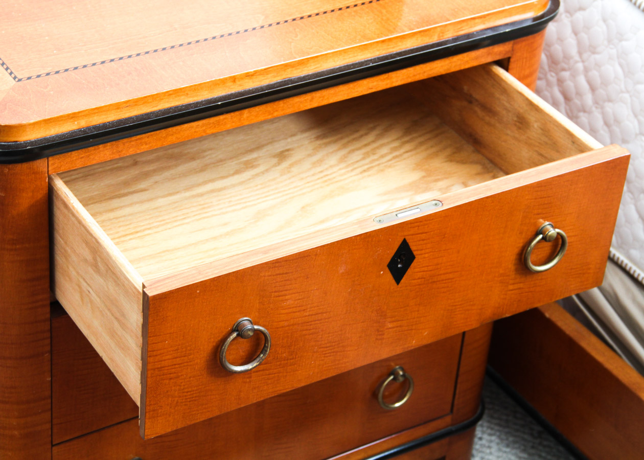 Pair of National Mt. Airy Biedermeier Bedside Tables