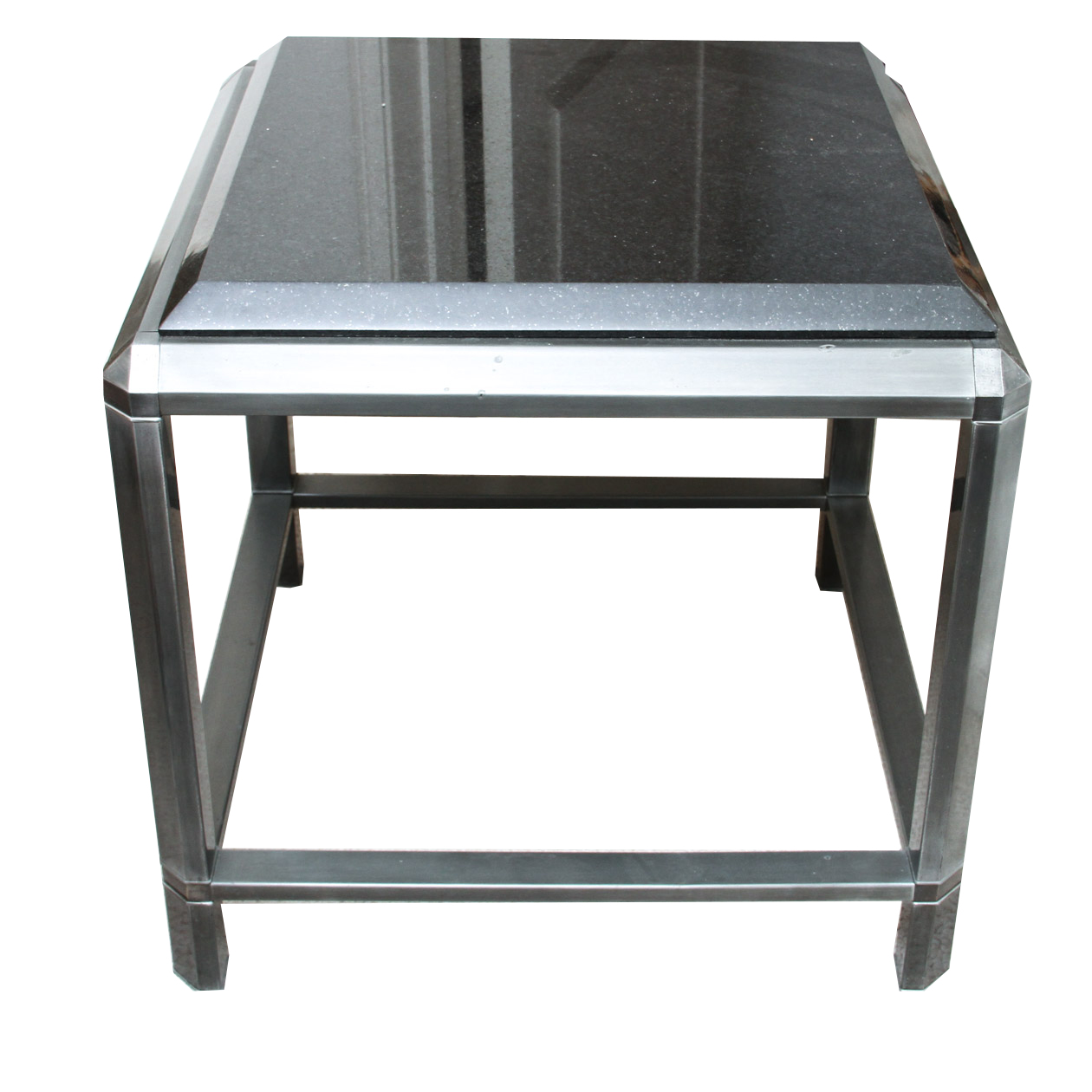 Granite and Metal Side Table