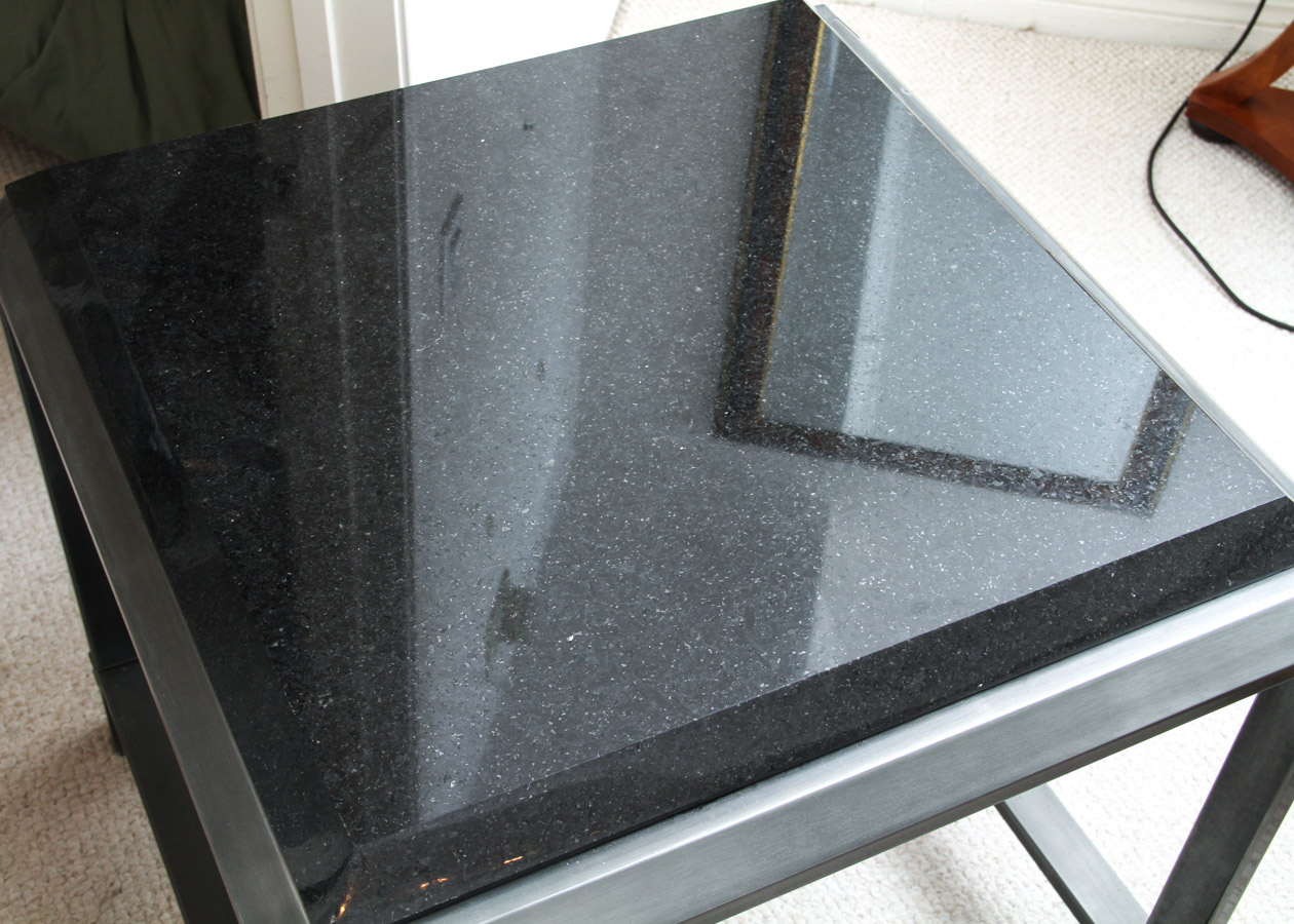 Granite and Metal Side Table
