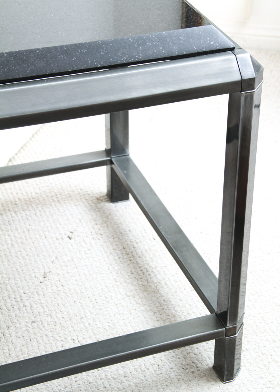 Granite and Metal Side Table