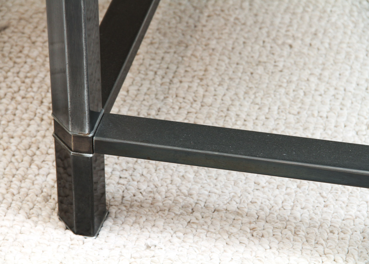 Granite and Metal Side Table