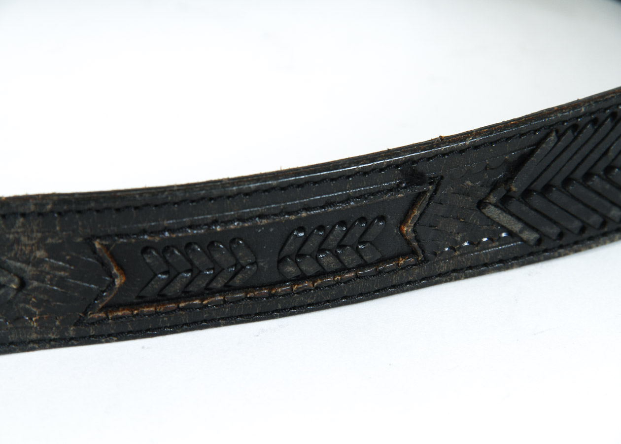 Sterling Silver Belt Buckle and Leather Belt