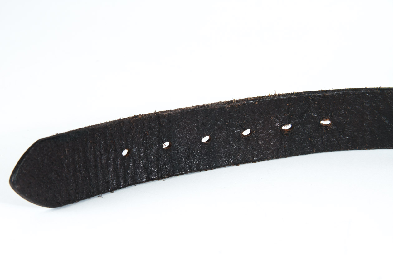 Sterling Silver Belt Buckle with Leather Belt