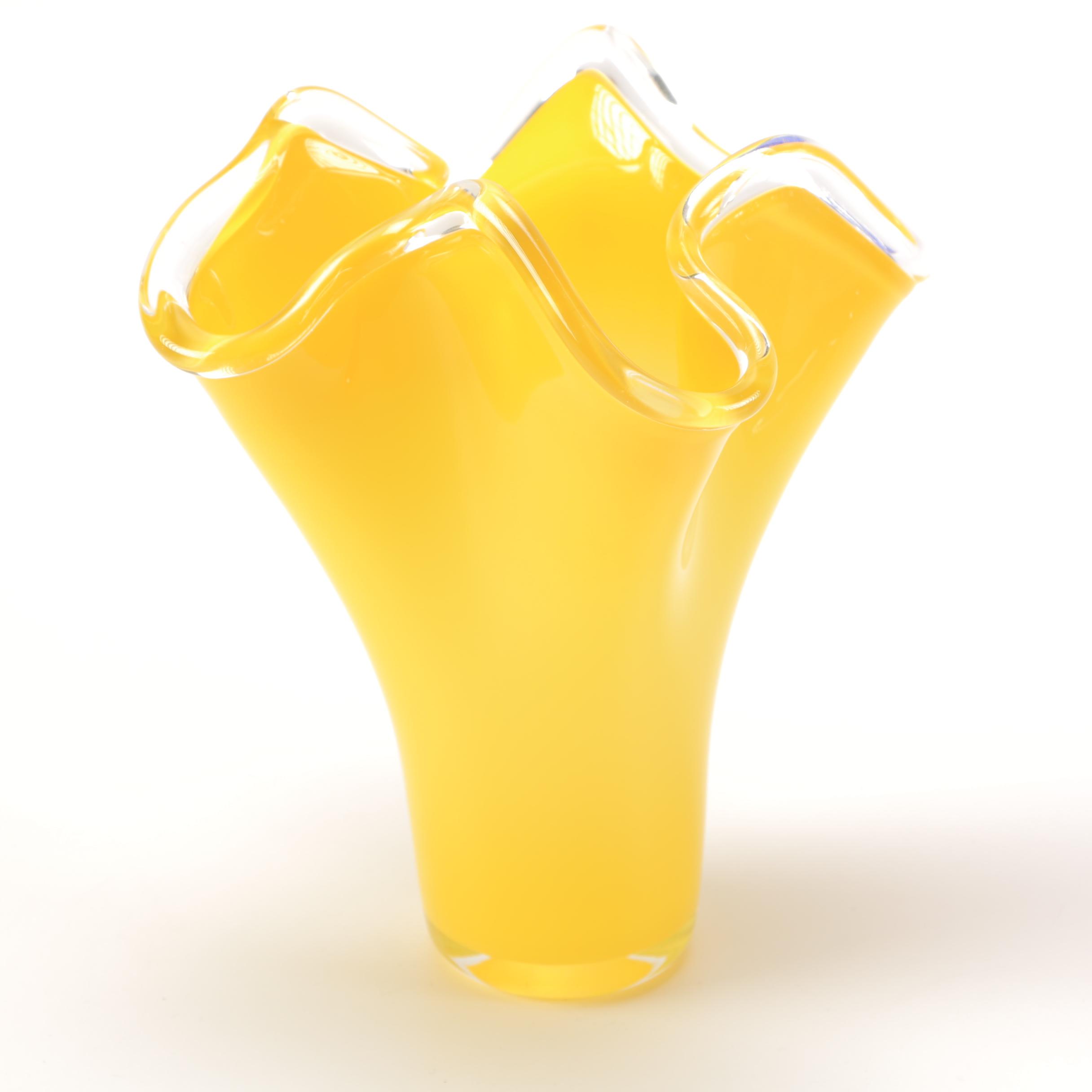 David Hershey Art Glass Handkerchief Vases