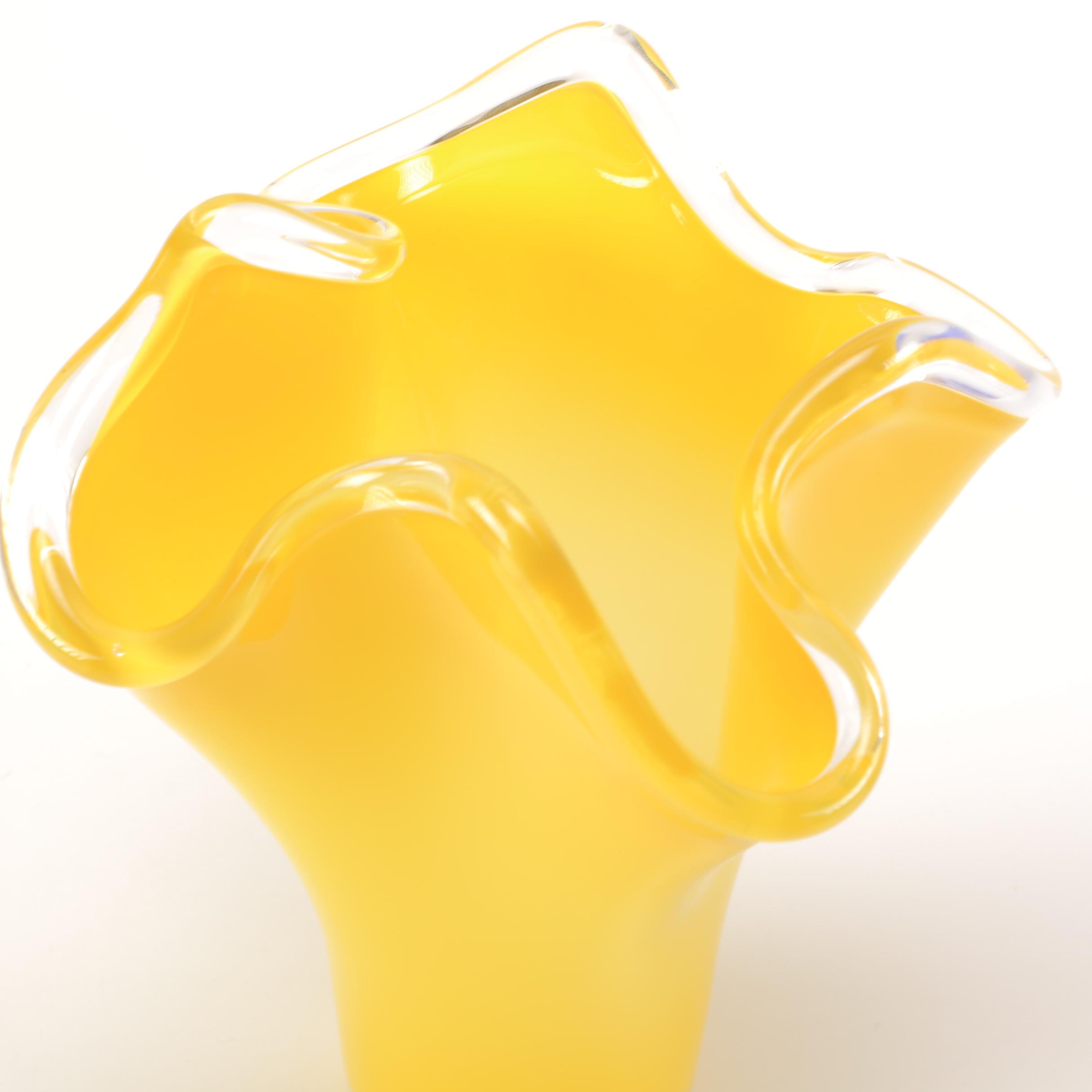 David Hershey Art Glass Handkerchief Vases