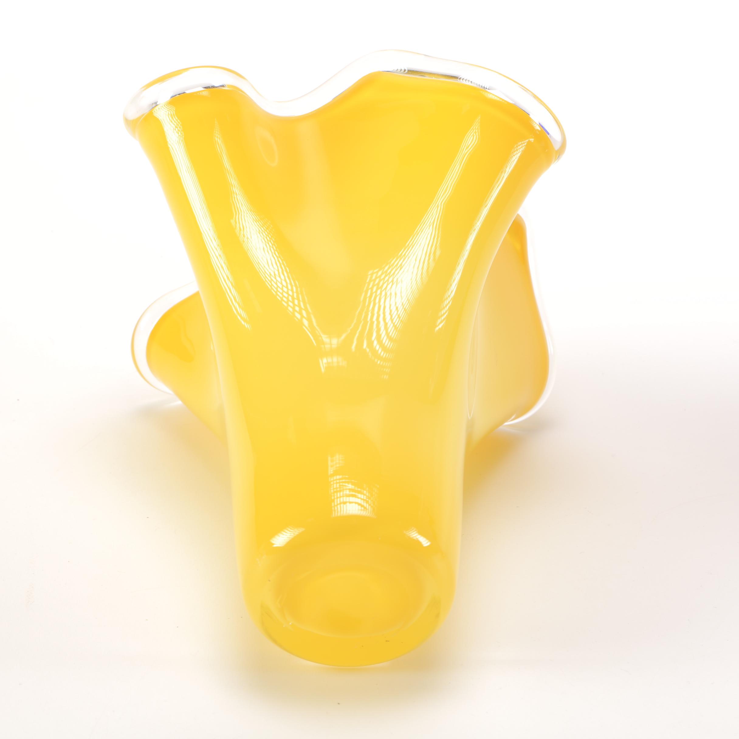 David Hershey Art Glass Handkerchief Vases