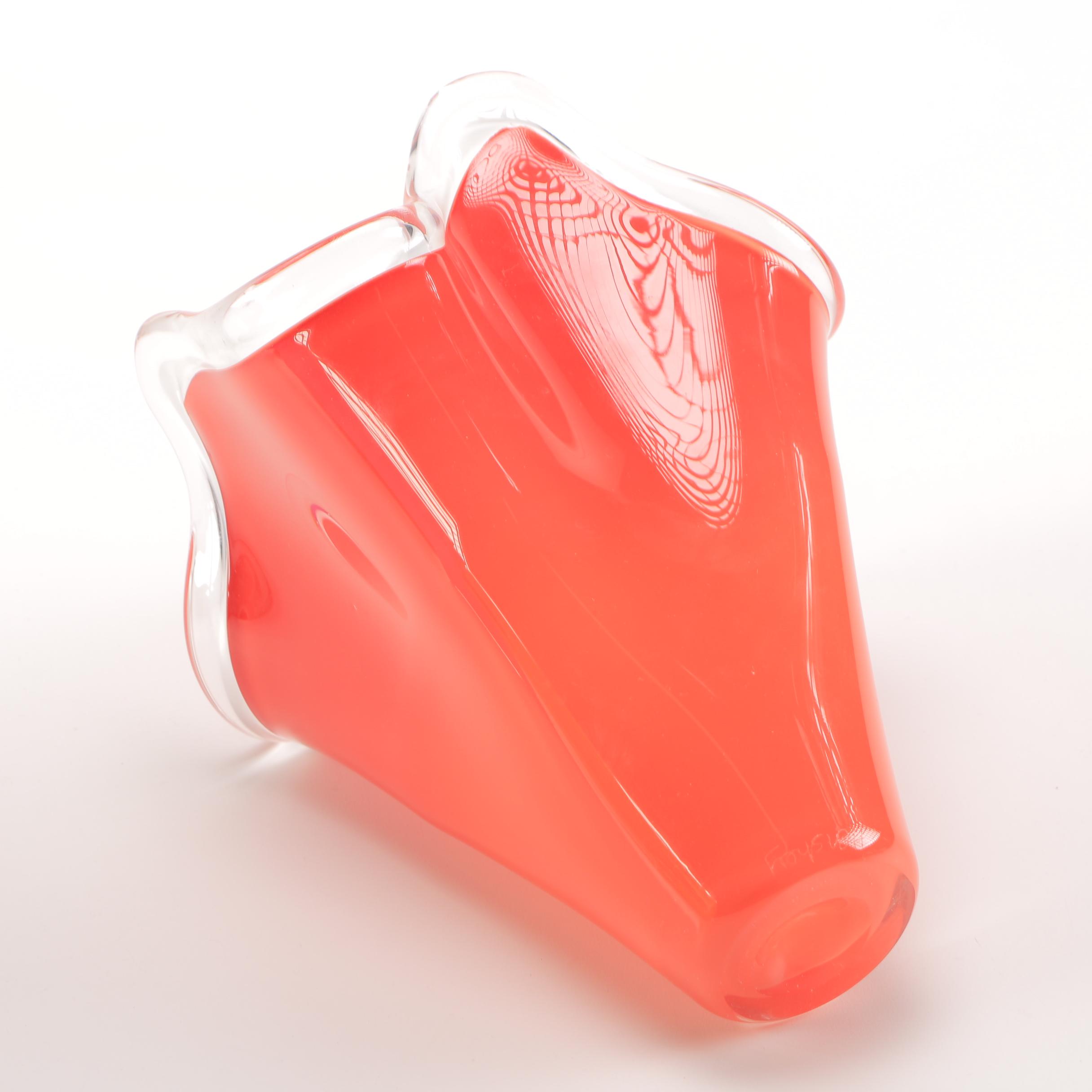 David Hershey Art Glass Handkerchief Vases