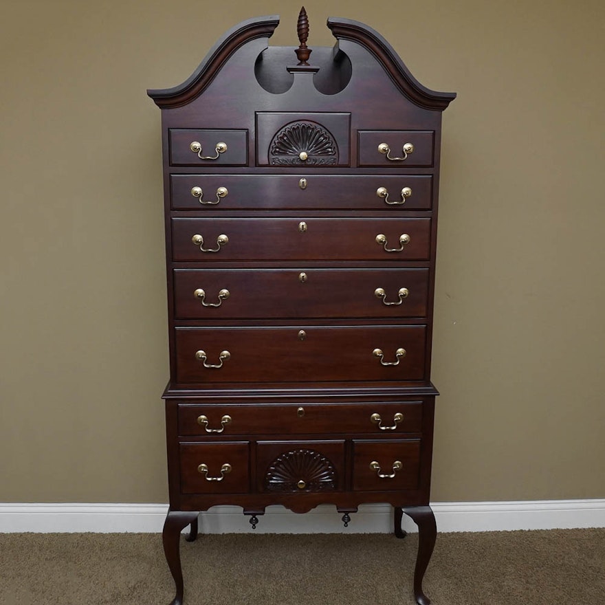 Queen Anne Style Highboy Dresser by Davis Cabinet Company