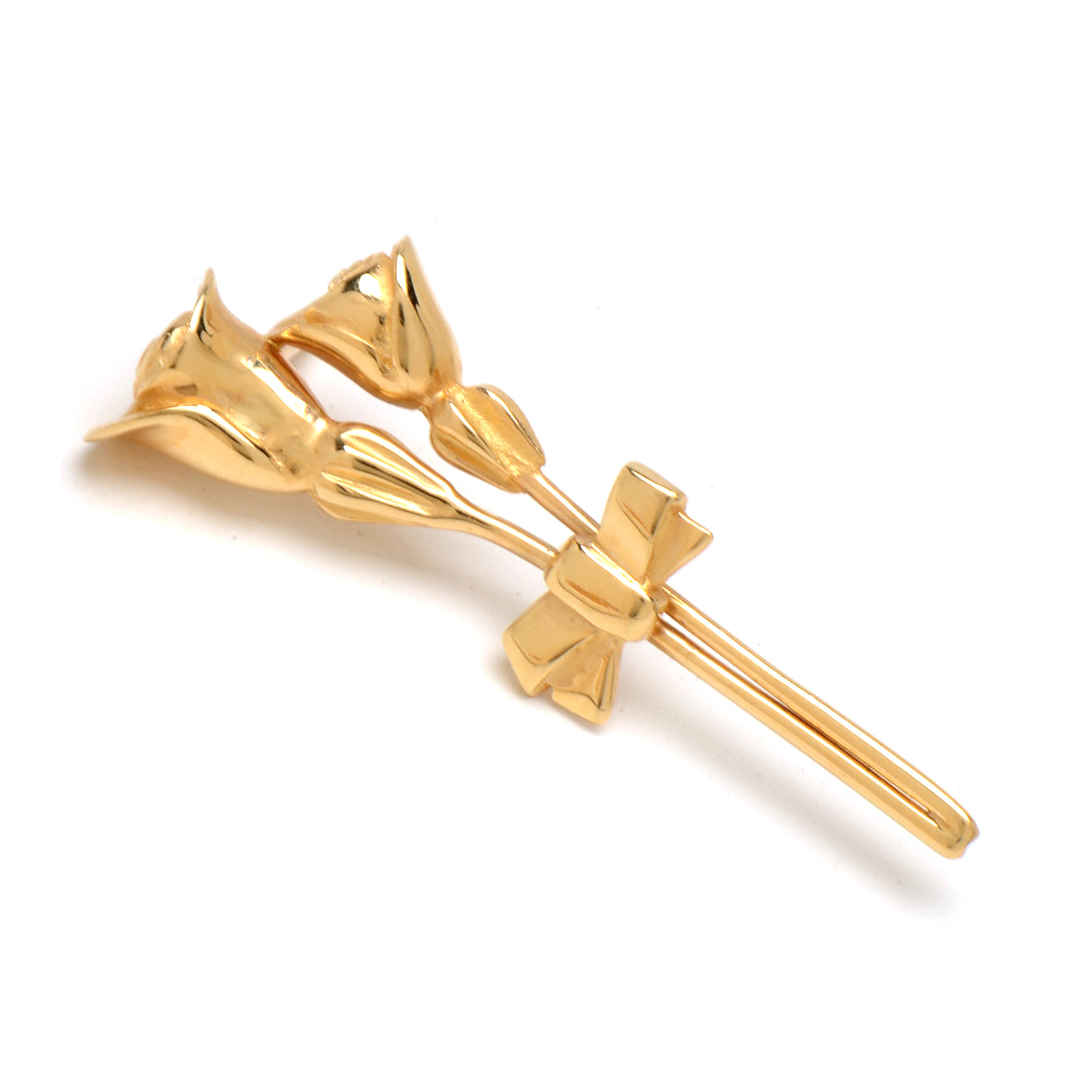 14K Yellow Gold Floral Bouquet Lapel Pin