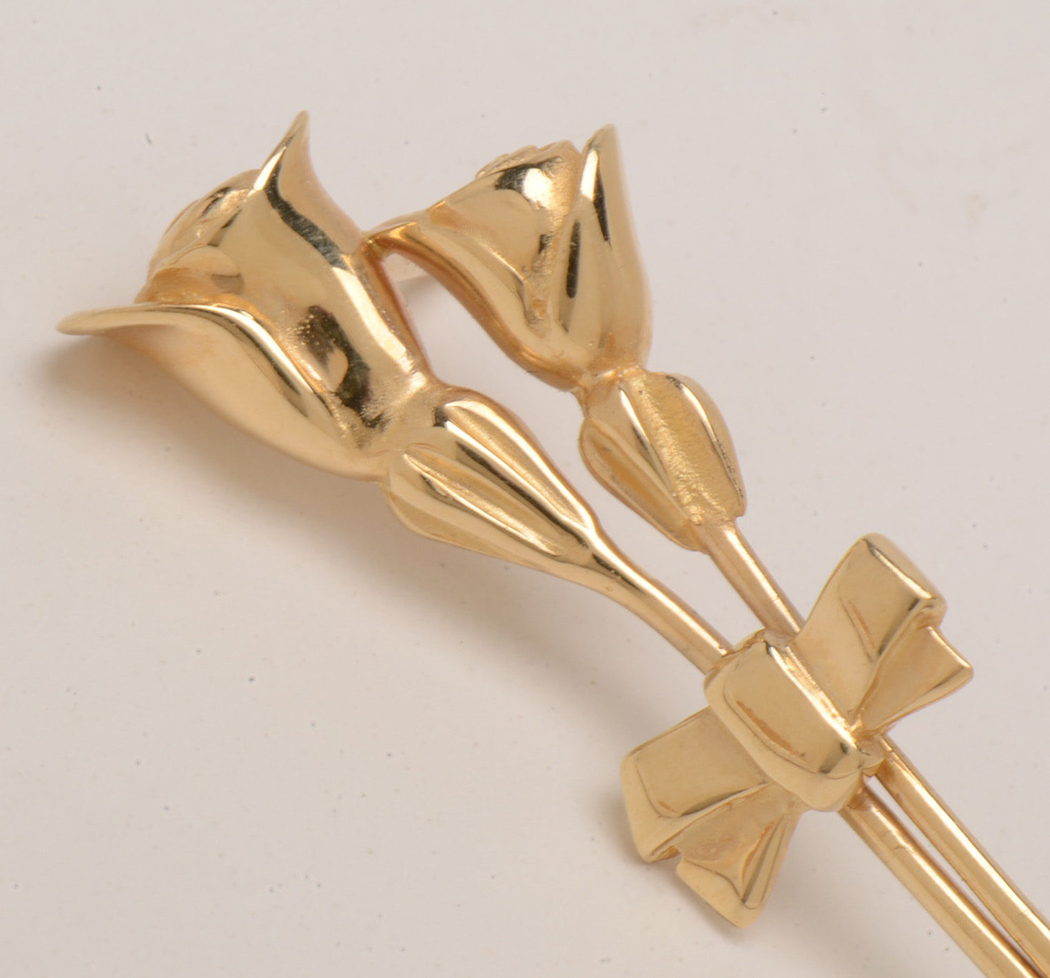 14K Yellow Gold Floral Bouquet Lapel Pin