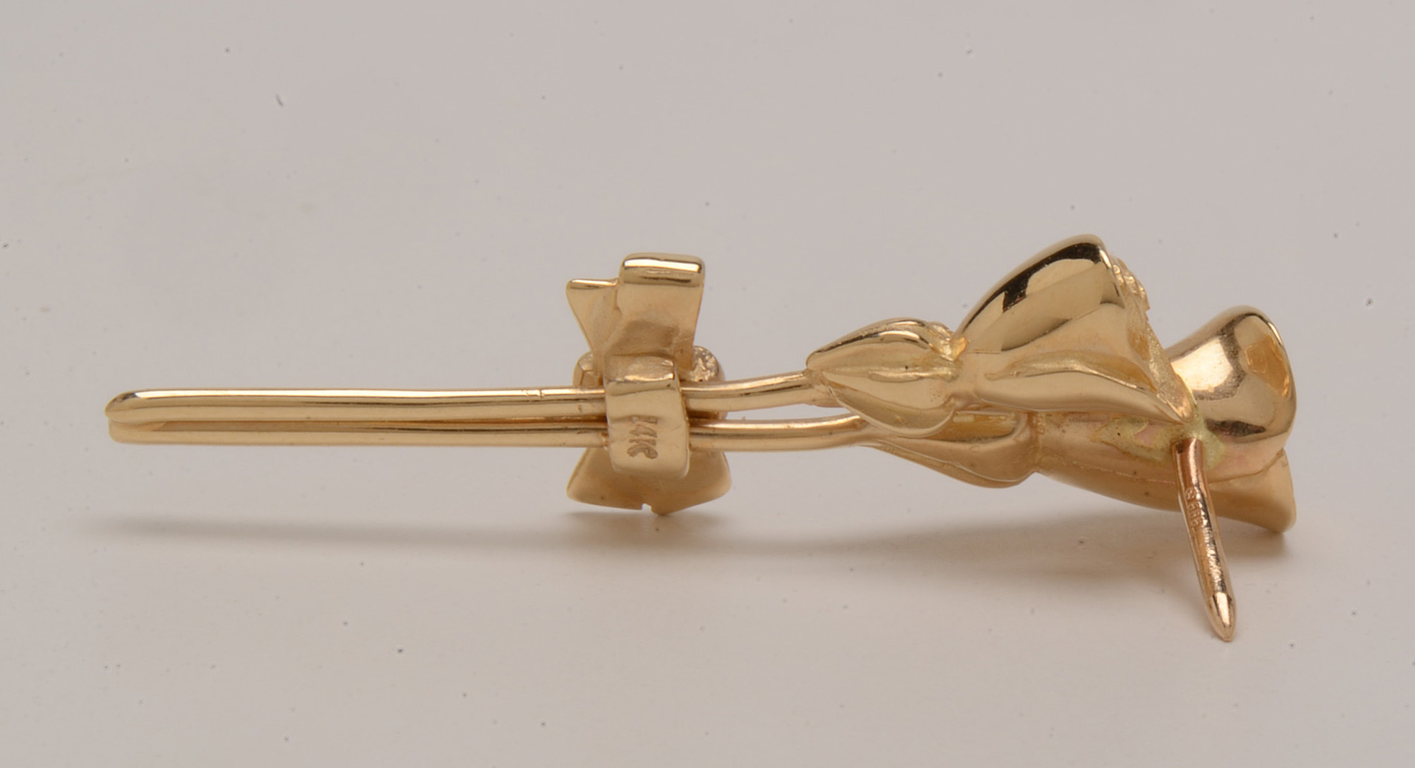 14K Yellow Gold Floral Bouquet Lapel Pin