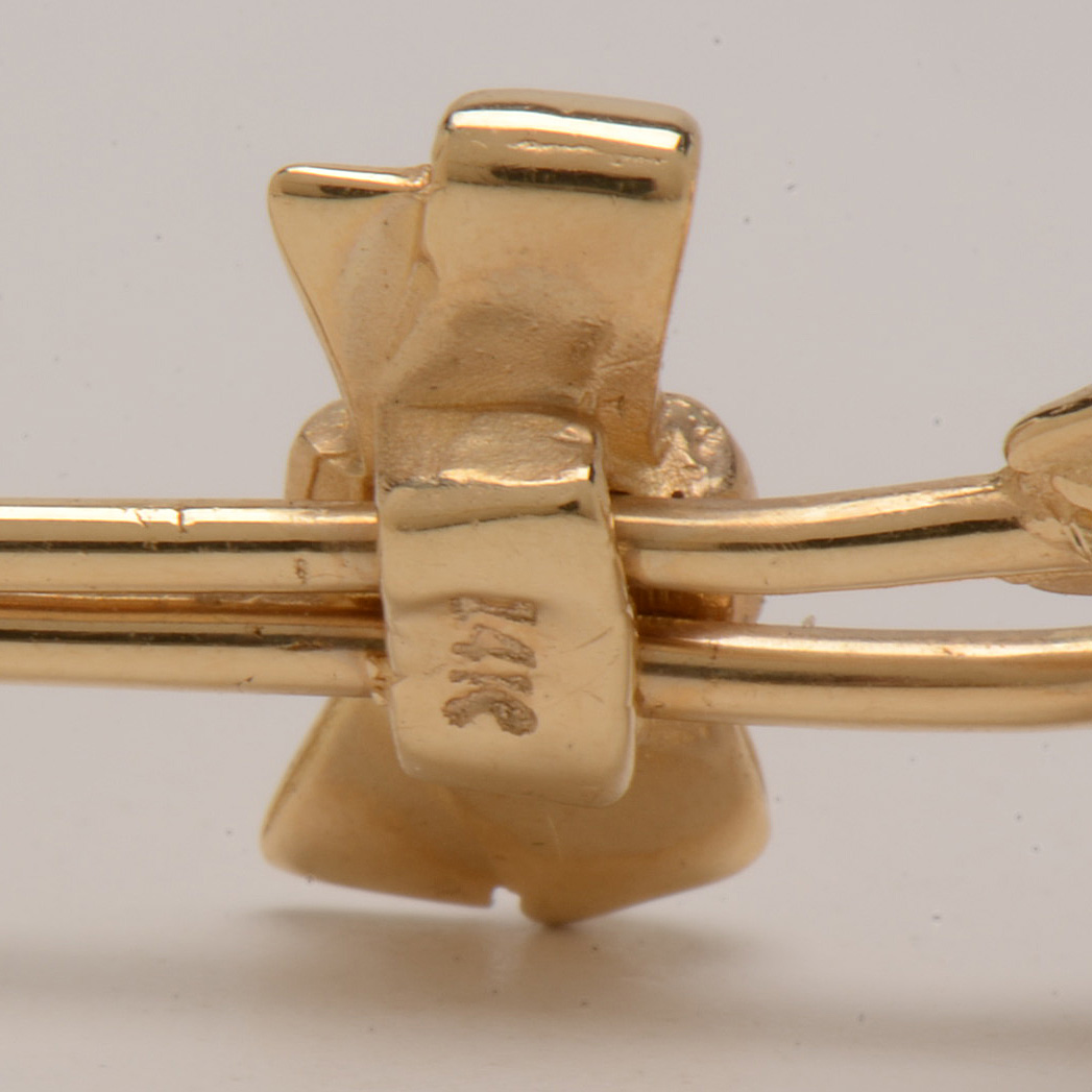 14K Yellow Gold Floral Bouquet Lapel Pin