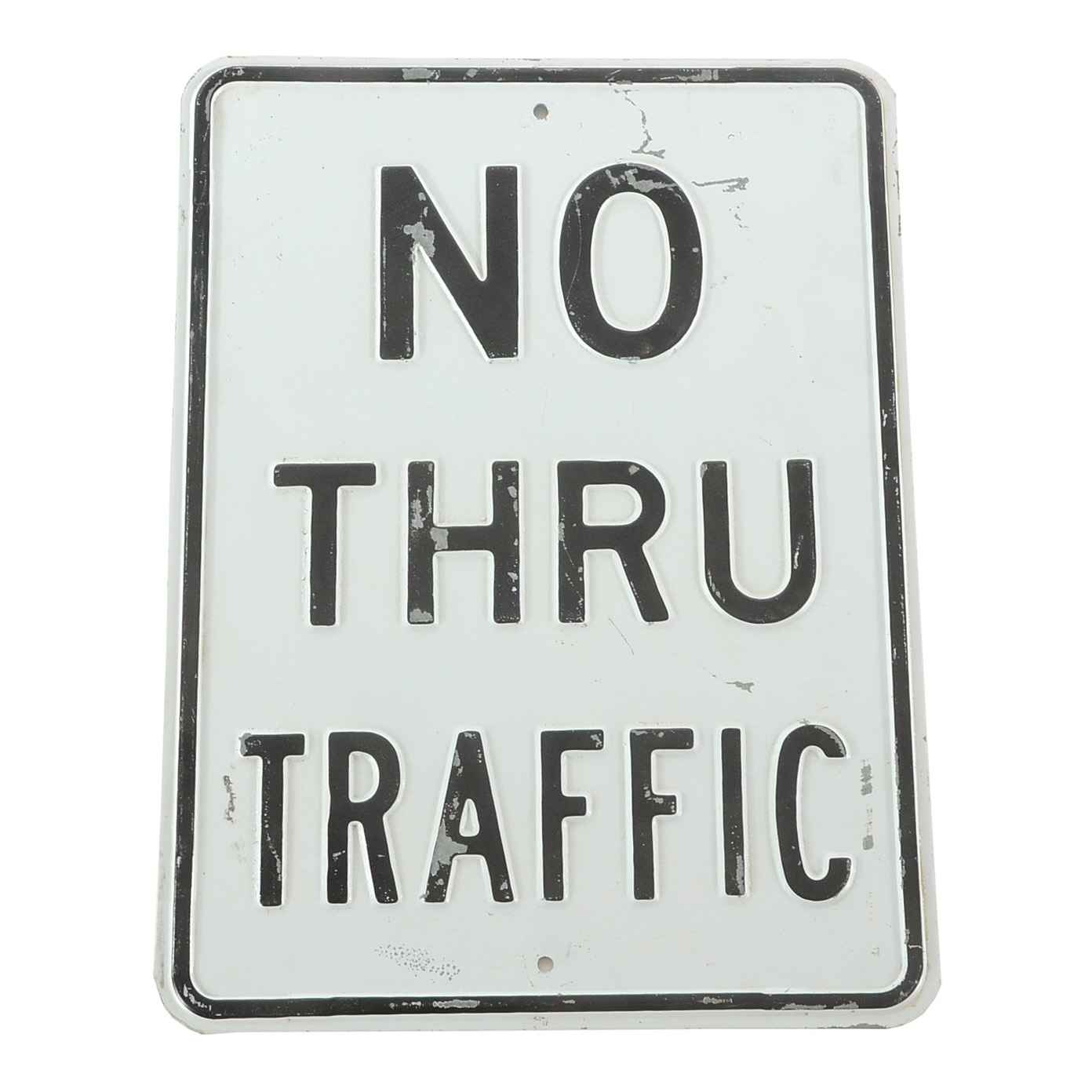 Vintage Metal "No Thru Traffic" Sign