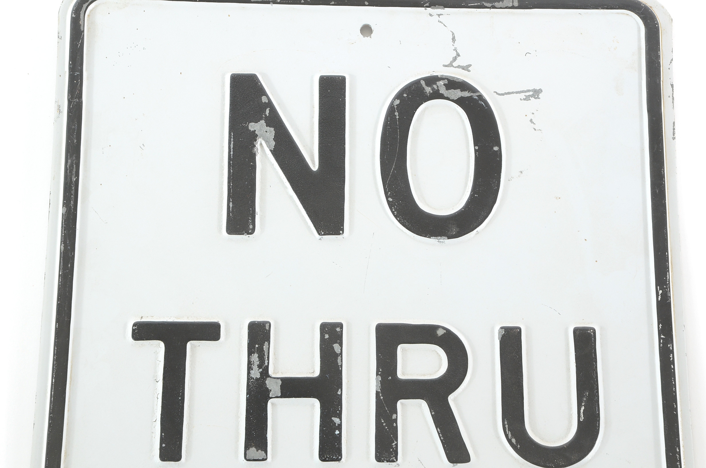 Vintage Metal "No Thru Traffic" Sign