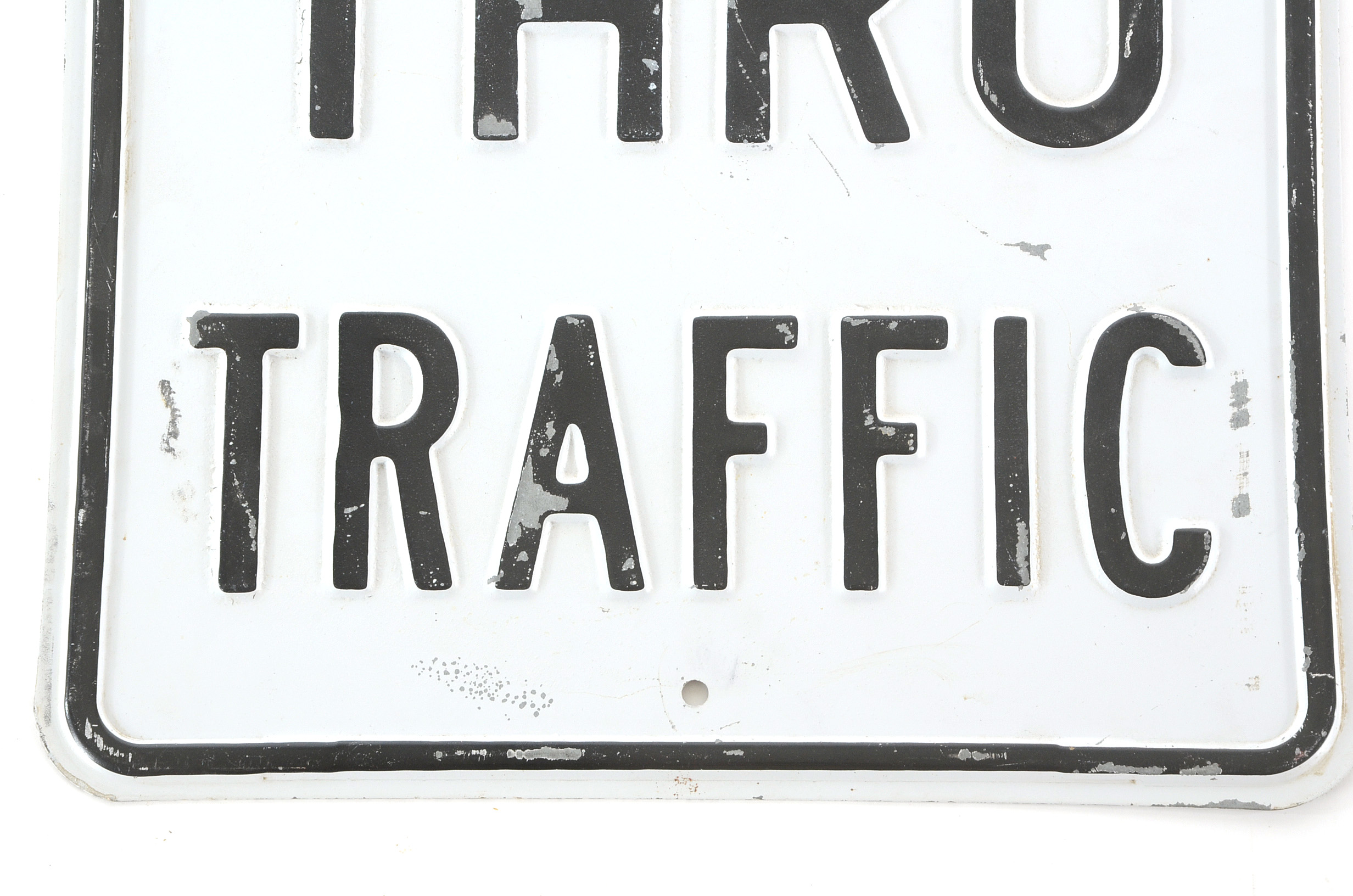 Vintage Metal "No Thru Traffic" Sign