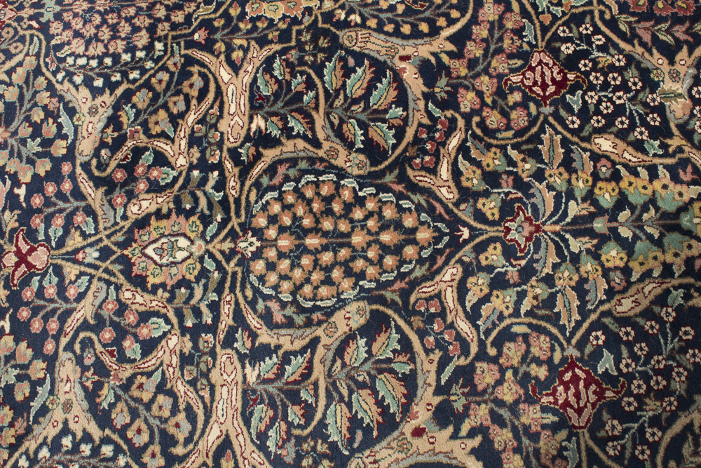 Ornate Hand-Knotted Kashmar-Style Area Rug