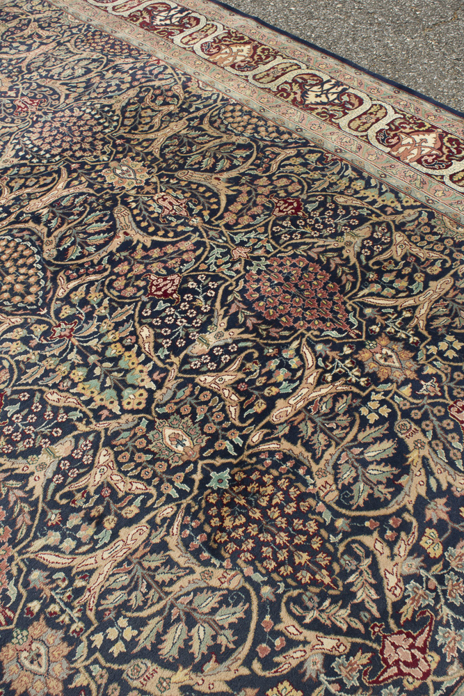 Ornate Hand-Knotted Kashmar-Style Area Rug