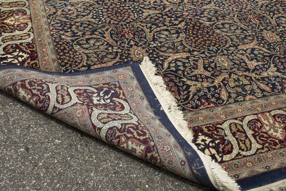 Ornate Hand-Knotted Kashmar-Style Area Rug