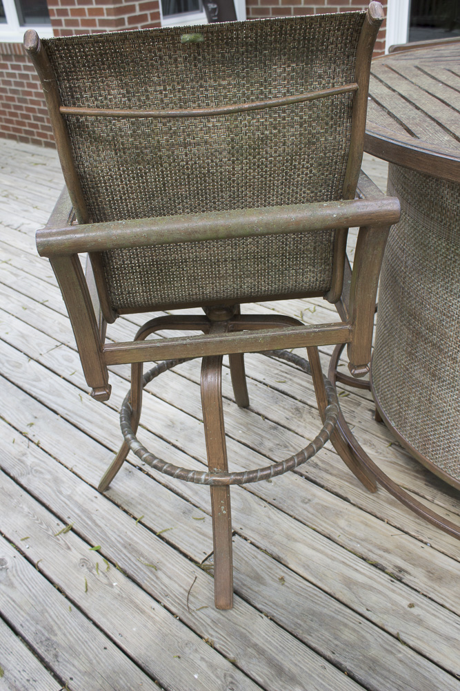 Outdoor Semi-Circular Bar and Counter Height Armchairs by Castelle