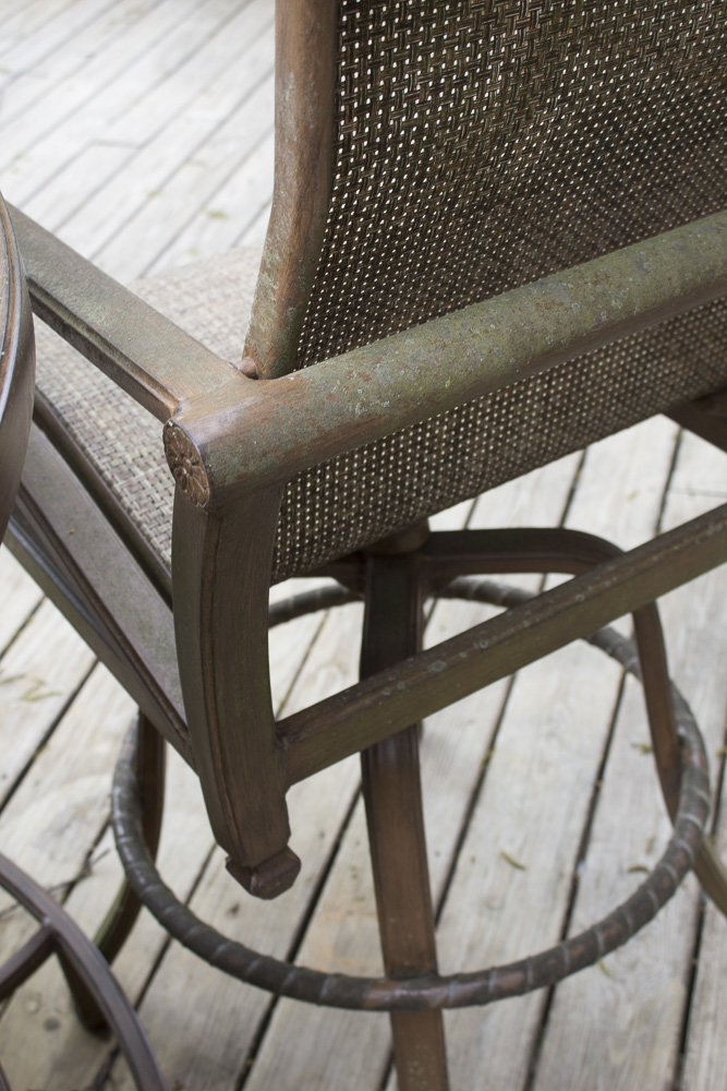 Outdoor Semi-Circular Bar and Counter Height Armchairs by Castelle