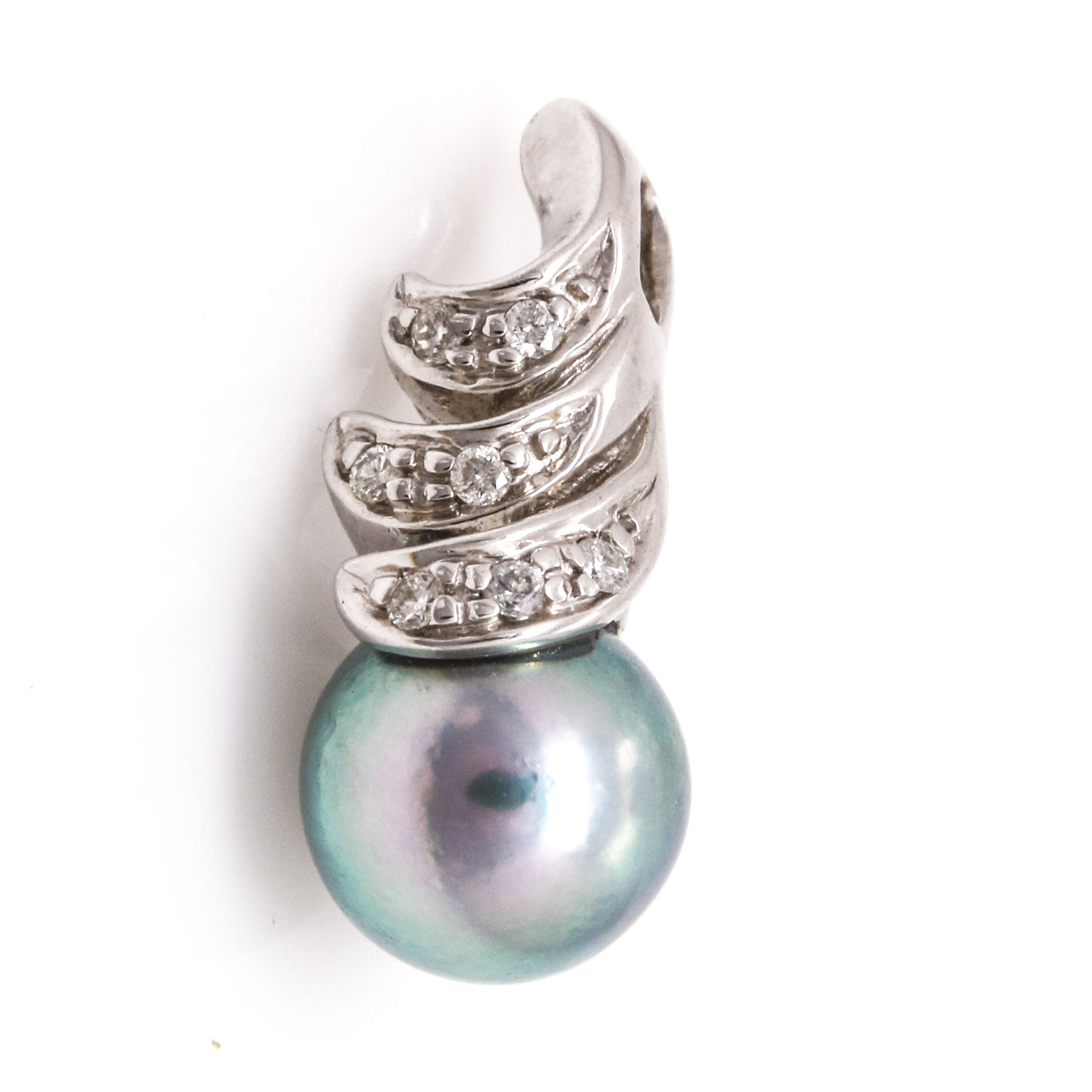 14K Yellow Gold Diamond and Cultured Pearl Bracelet and Charms