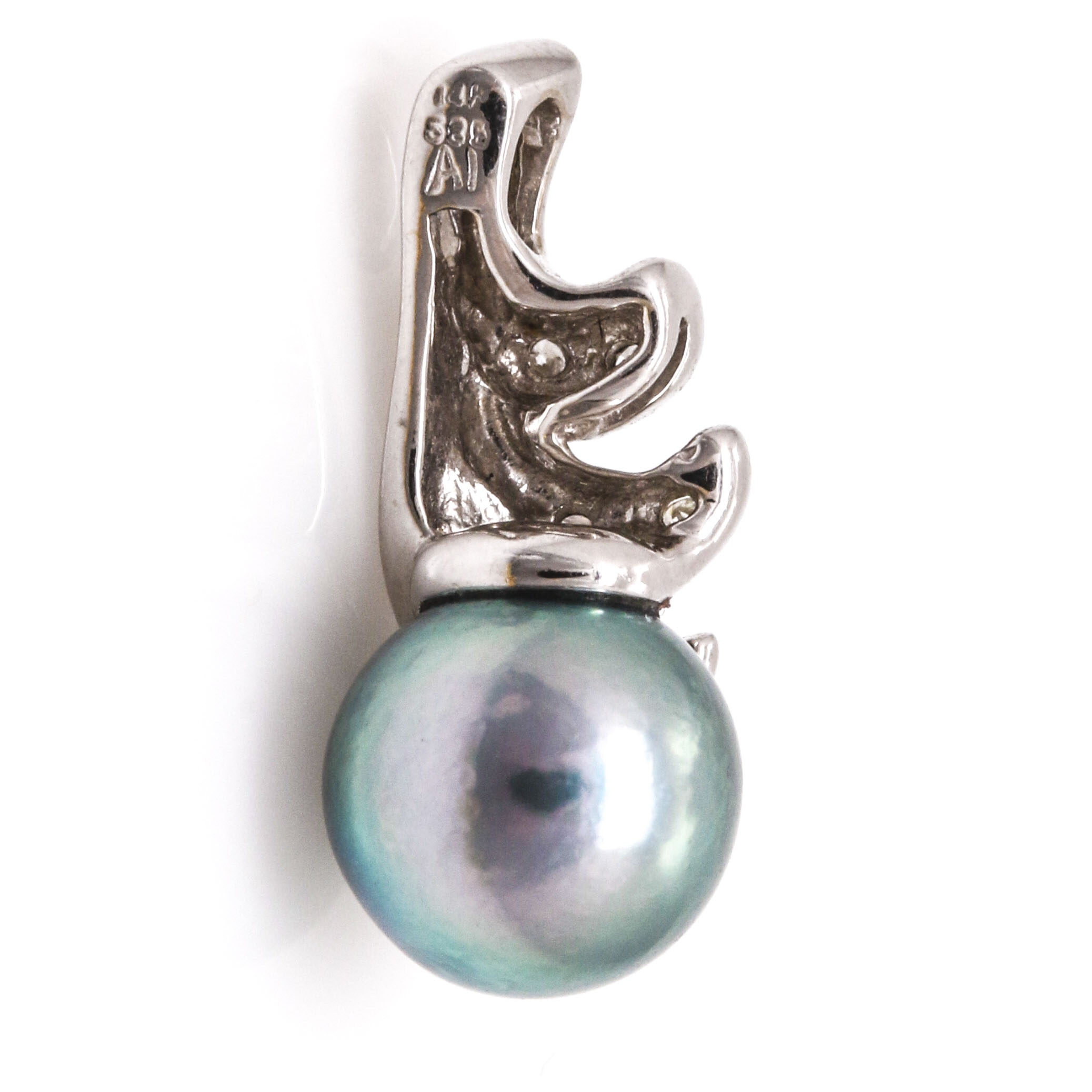 14K Yellow Gold Diamond and Cultured Pearl Bracelet and Charms