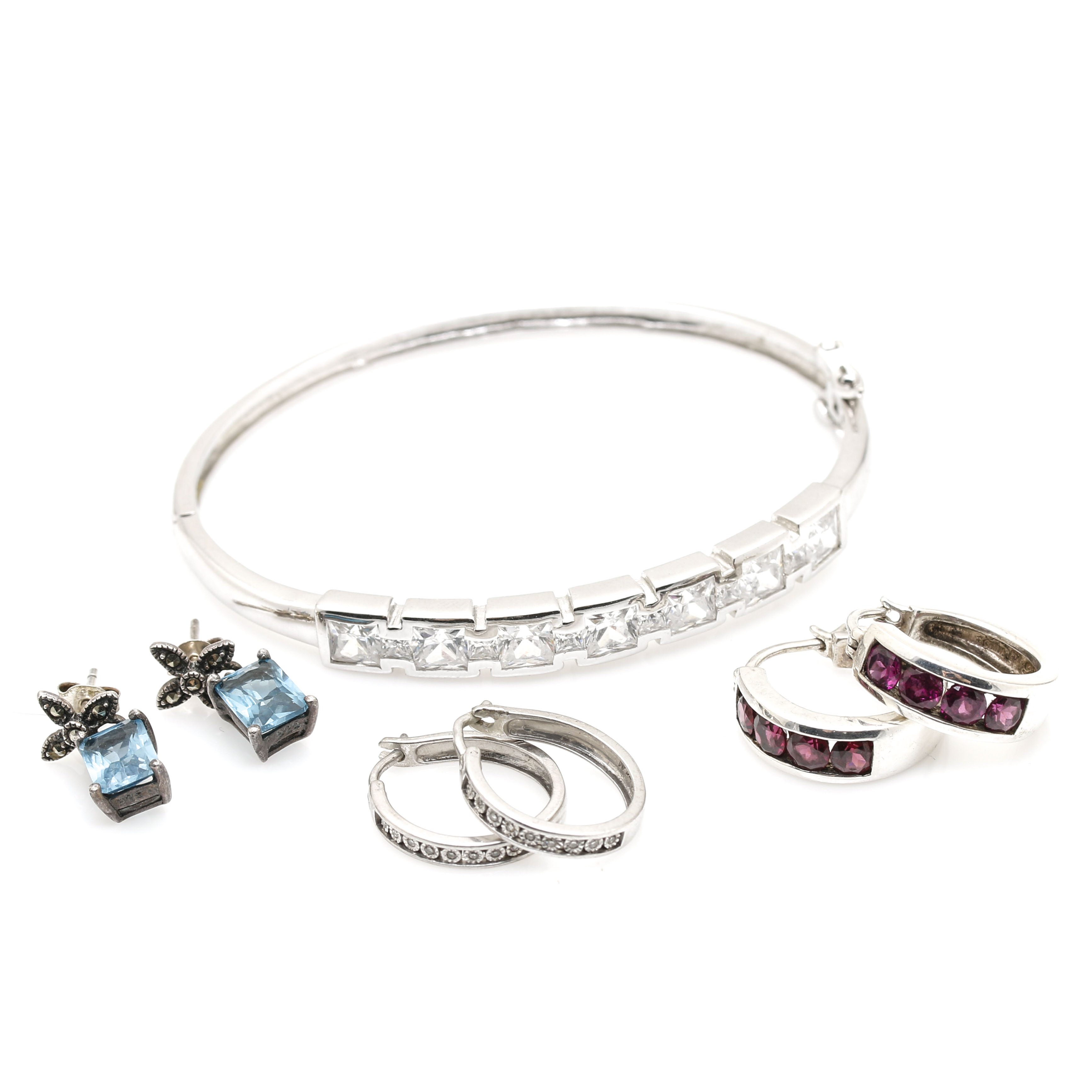 Sterling Silver Earrings and Bracelet