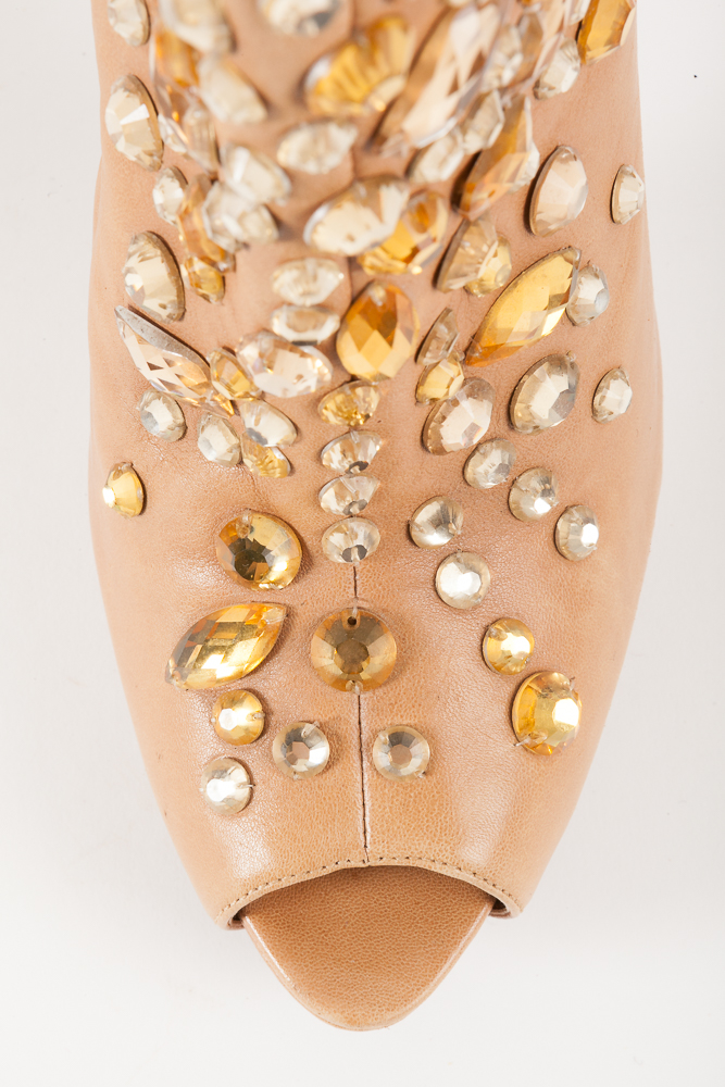 Report Signature Women's "Bowery" Studded Peep Toe Heeled Boots